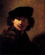 Rembrandt, Self-portrait with Velvet Beret and Furred Mantel